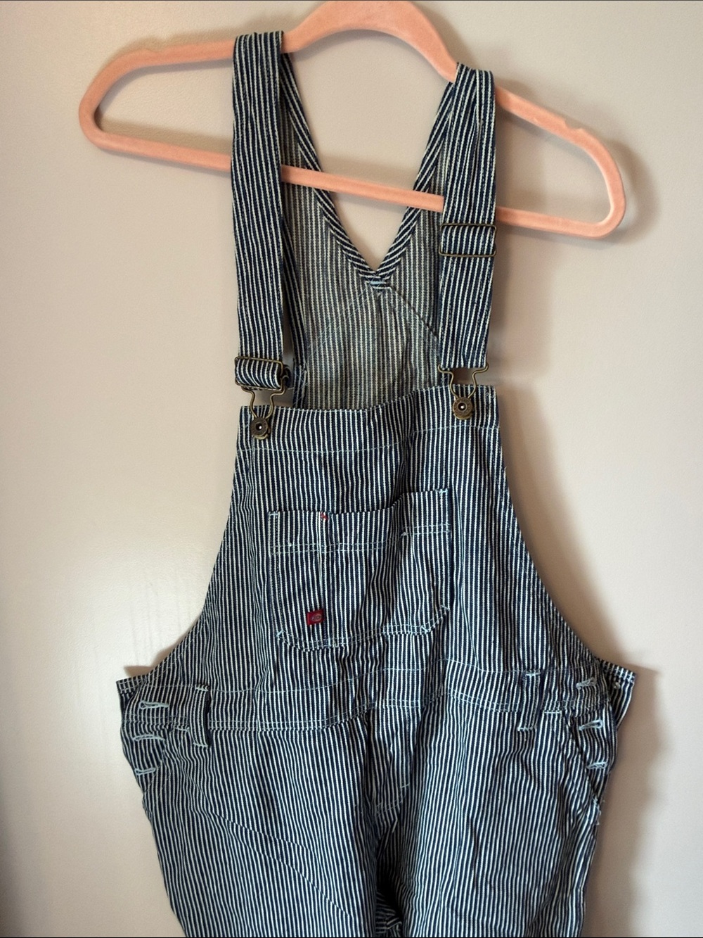 Striped Cargo Overalls for Men - Blue/White